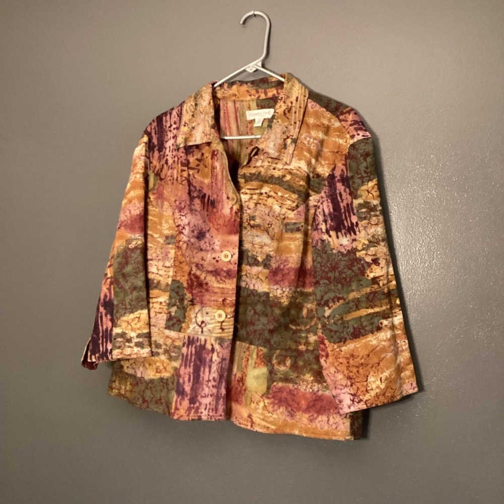 Vintage 3/4 length sleeve multi colored jacket
